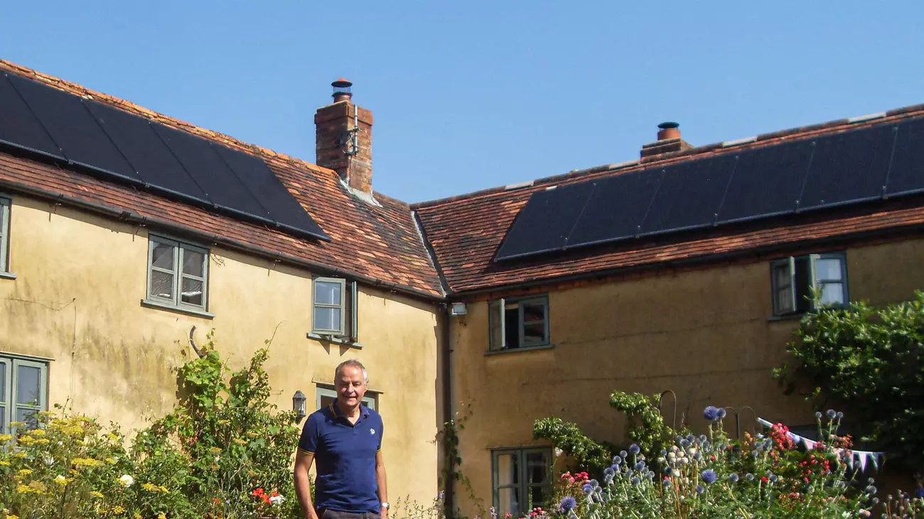english home with solar panels